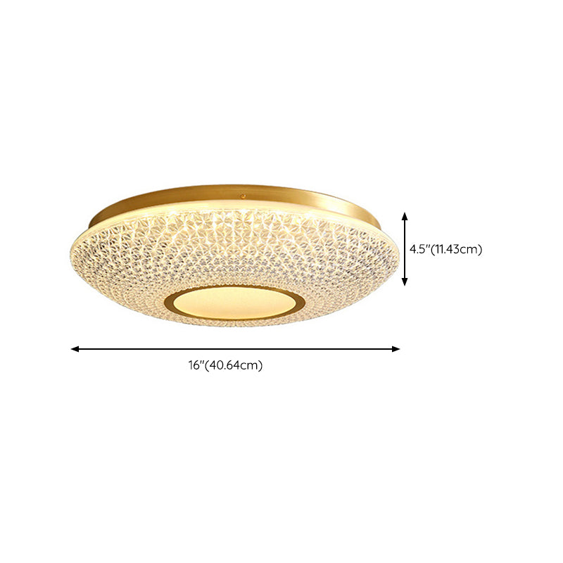 American Style Copper Ceiling Light Circle Shape Ceiling Lamp for Bedroom