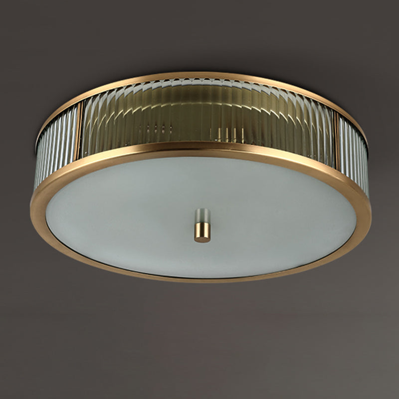 American Style Ceiling Light Round Shape Ceiling Lamp with Glass Shade for Bedroom