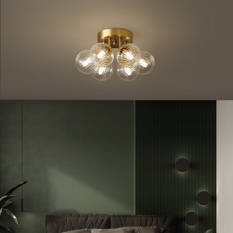 Modern Simple Golden Ceiling Lamp Ball Shape Ceiling Light for Living Room