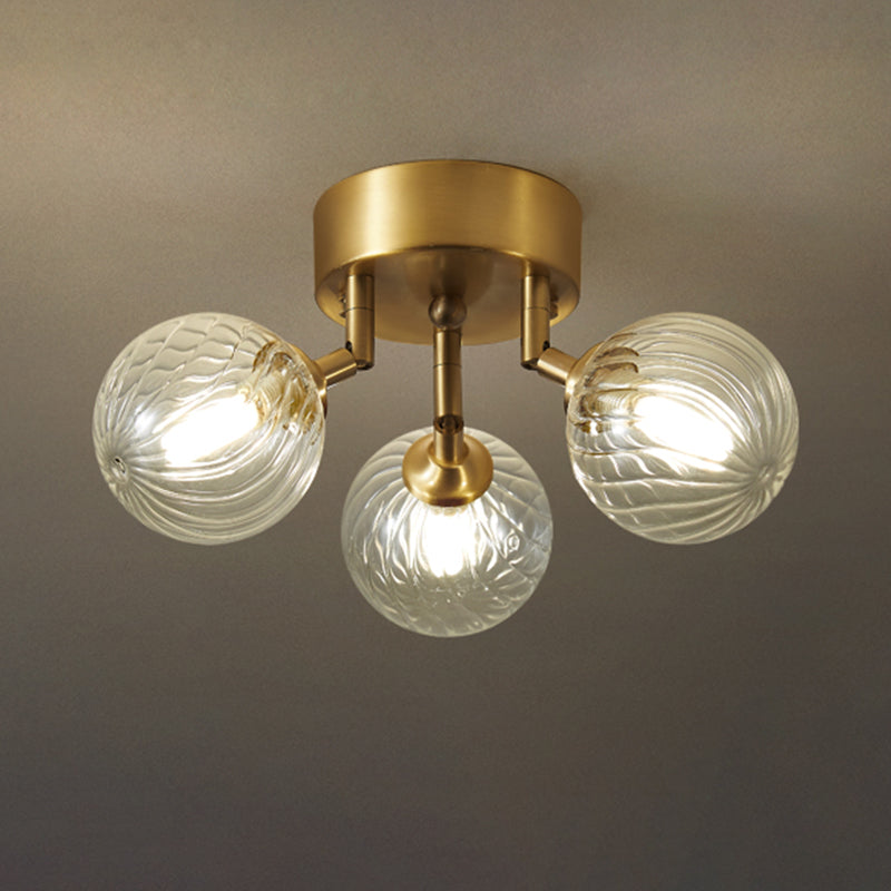 Modern Simple Golden Ceiling Lamp Ball Shape Ceiling Light for Living Room