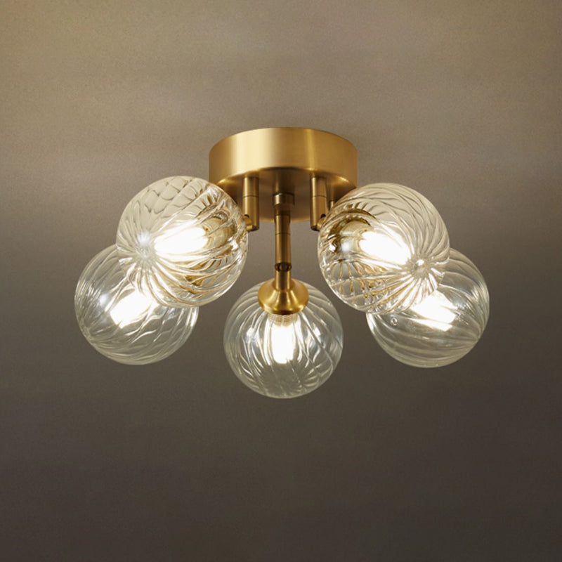 Modern Simple Golden Ceiling Lamp Ball Shape Ceiling Light for Living Room