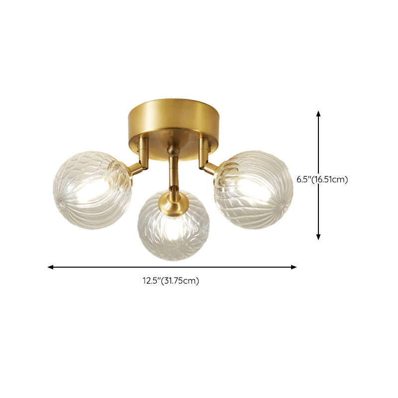 Modern Simple Golden Ceiling Lamp Ball Shape Ceiling Light for Living Room