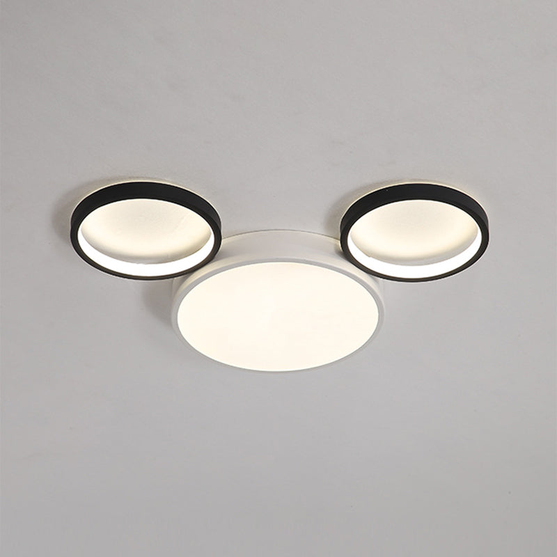 Metal Round Shape Flush Mount Light Kid-Style 3 Lights Flush Ceiling Light