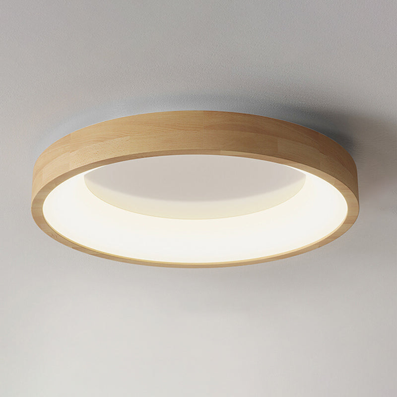 Japanese Style LED Wooden Ceiling Light Circle Shape Ceiling Lamp for Bedroom