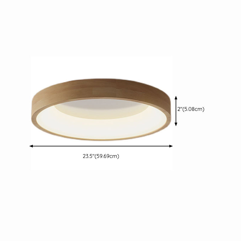 Japanese Style LED Wooden Ceiling Light Circle Shape Ceiling Lamp for Bedroom