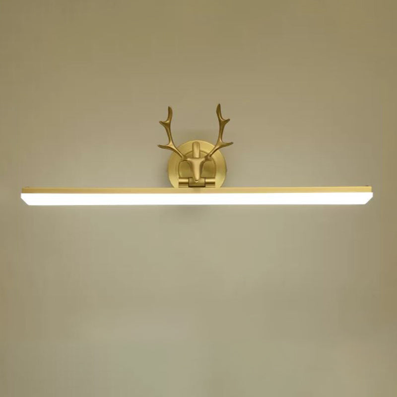 Linear Shape Wall Lamp Modern Style Metal 1 Light Sconce Light in Black/Brass