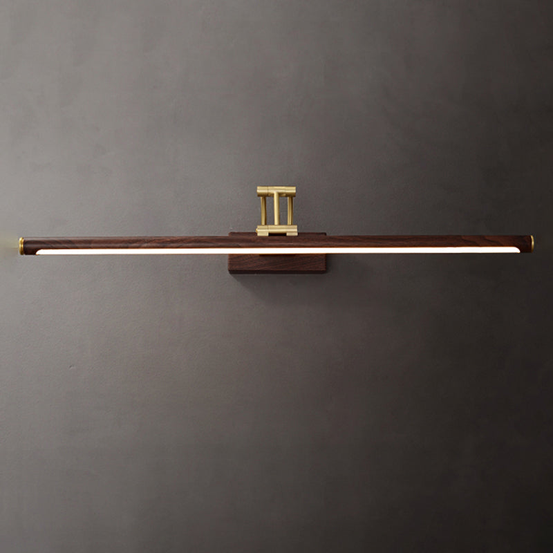 Linear Shape Wall Lamp Modern Style Wood 1 Light Sconce Light in Brown