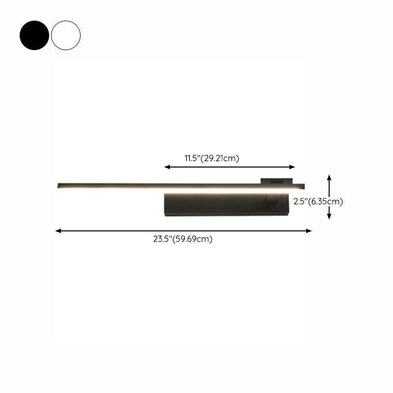 Modern Metal Wall Sconce Linear Shape Vanity Lamp with Acrylic Shade