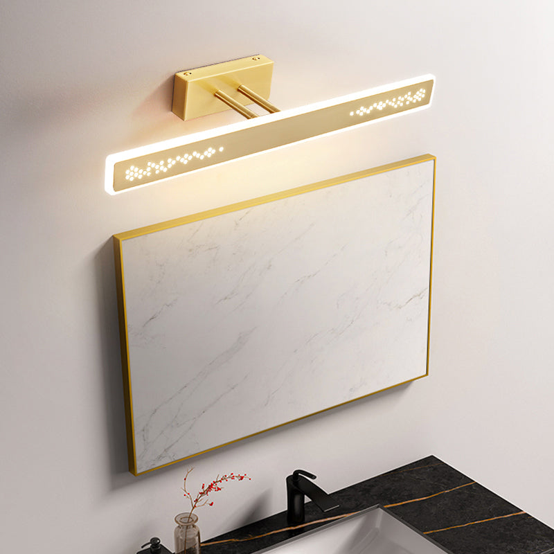 Post-Modern Vanity Lighting Rectangle Wall Light Fixture with Copper for Bathroom