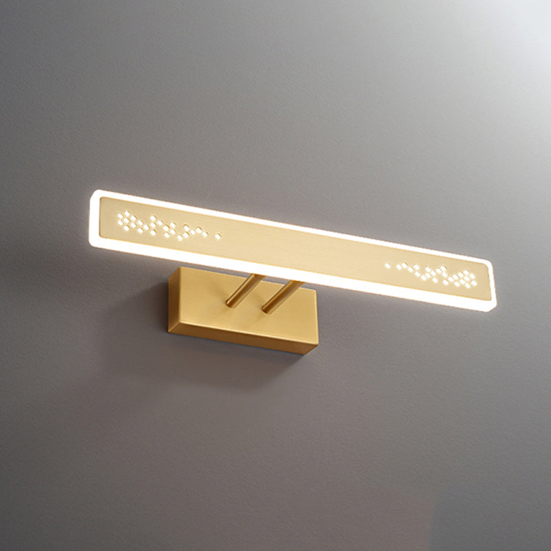 Post-Modern Vanity Lighting Rectangle Wall Light Fixture with Copper for Bathroom