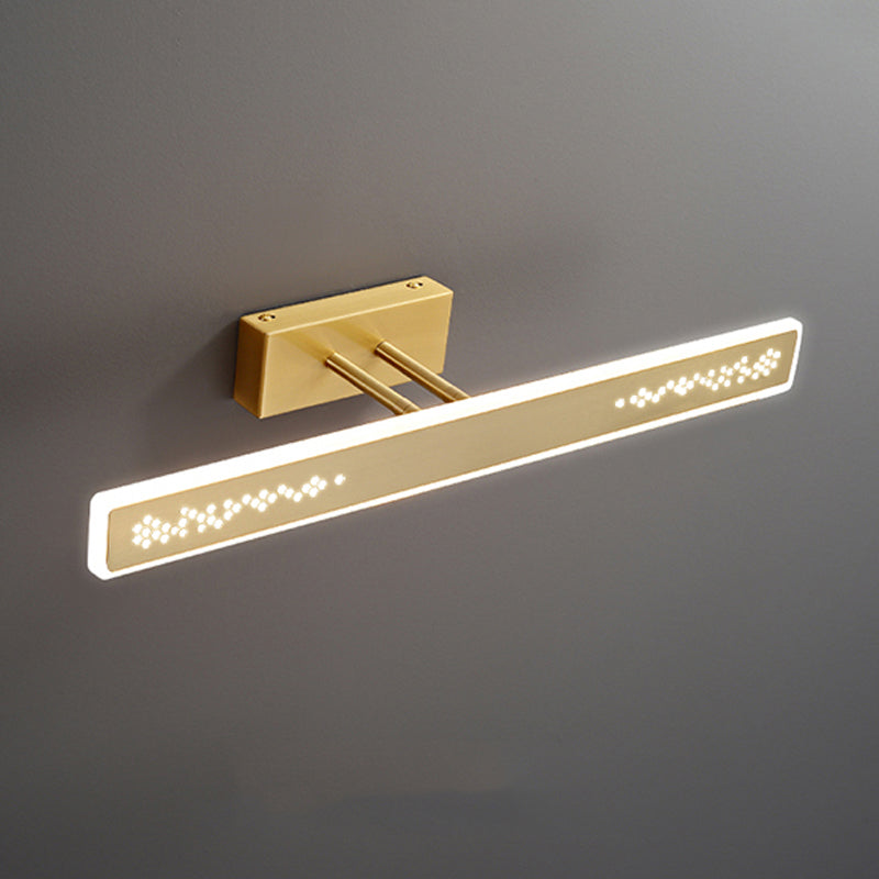 Post-Modern Vanity Lighting Rectangle Wall Light Fixture with Copper for Bathroom