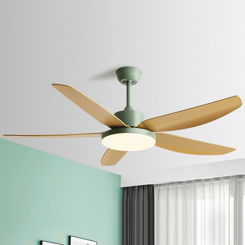 Contemporary Ceiling Fan Light Fixture Macaron LED Ceiling Flush Mount for Bedroom