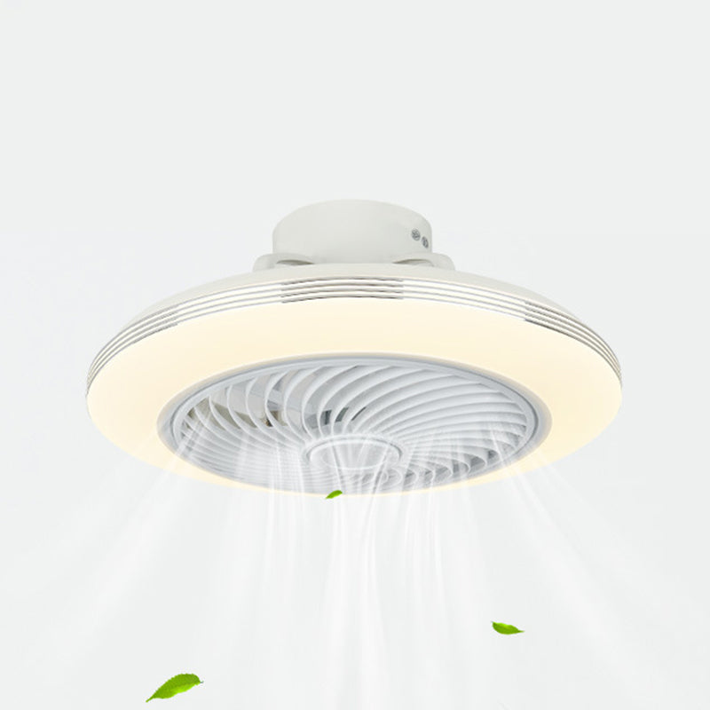 1 - Light LED Ceiling Fan Plastic and Acrylic in White Fan Fixture