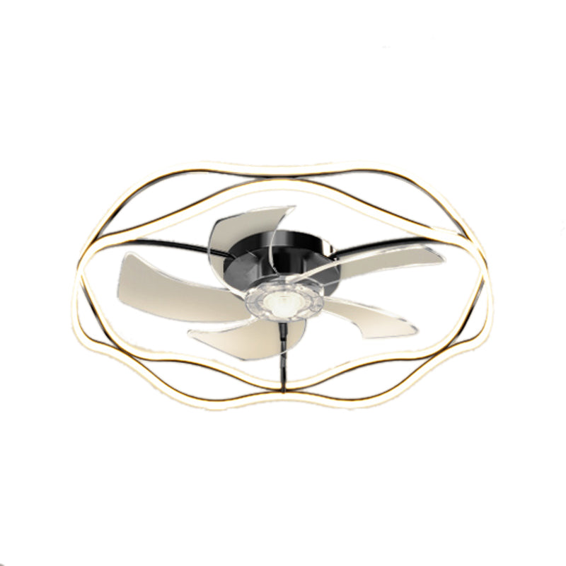 2 - Light LED Ceiling Fan Lighting in Gold / Black Modern Fan Light Fixture