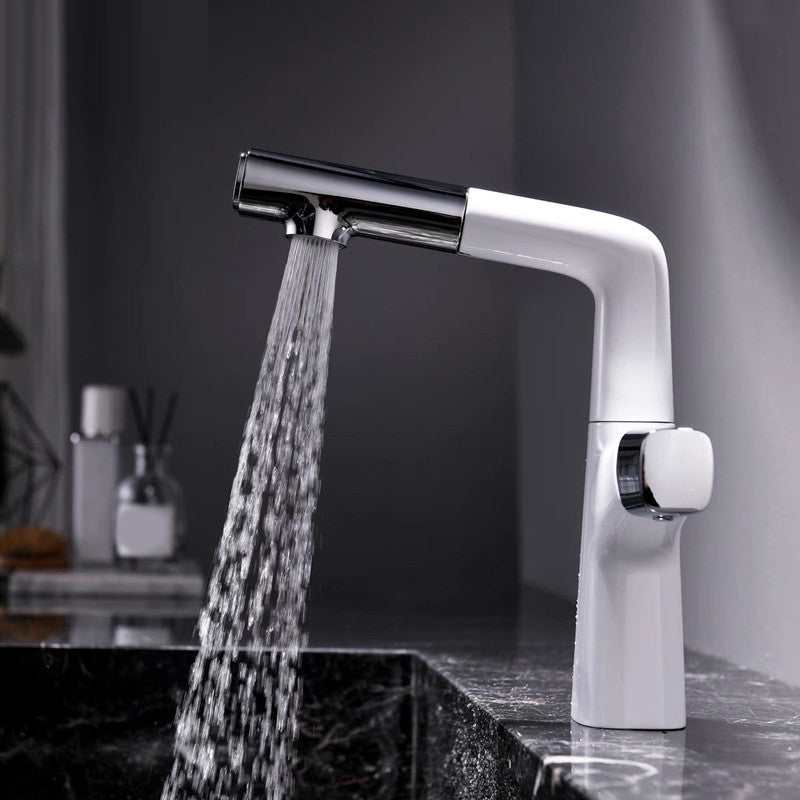 Contemporary Vessel Faucet Pull-out Faucet with One Knob Handle