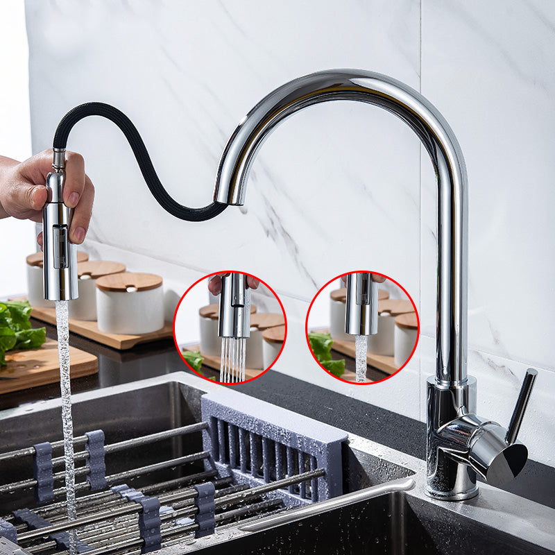 Modern Style Kitchen Faucet Gooseneck Kitchen Faucet with Pull down Sprayer