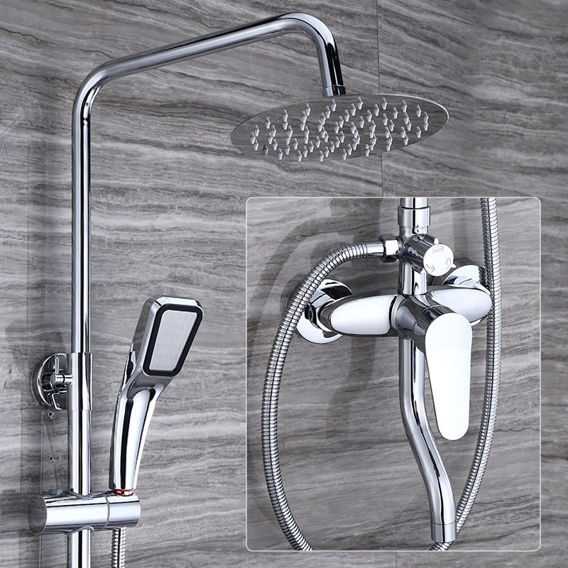 Modern Shower System Massage Jet Round Lever Handle Shower Trim