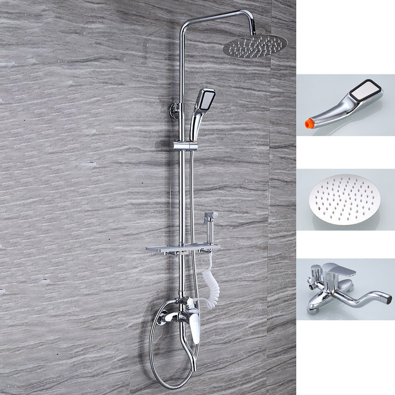 Modern Shower System Massage Jet Round Lever Handle Shower Trim