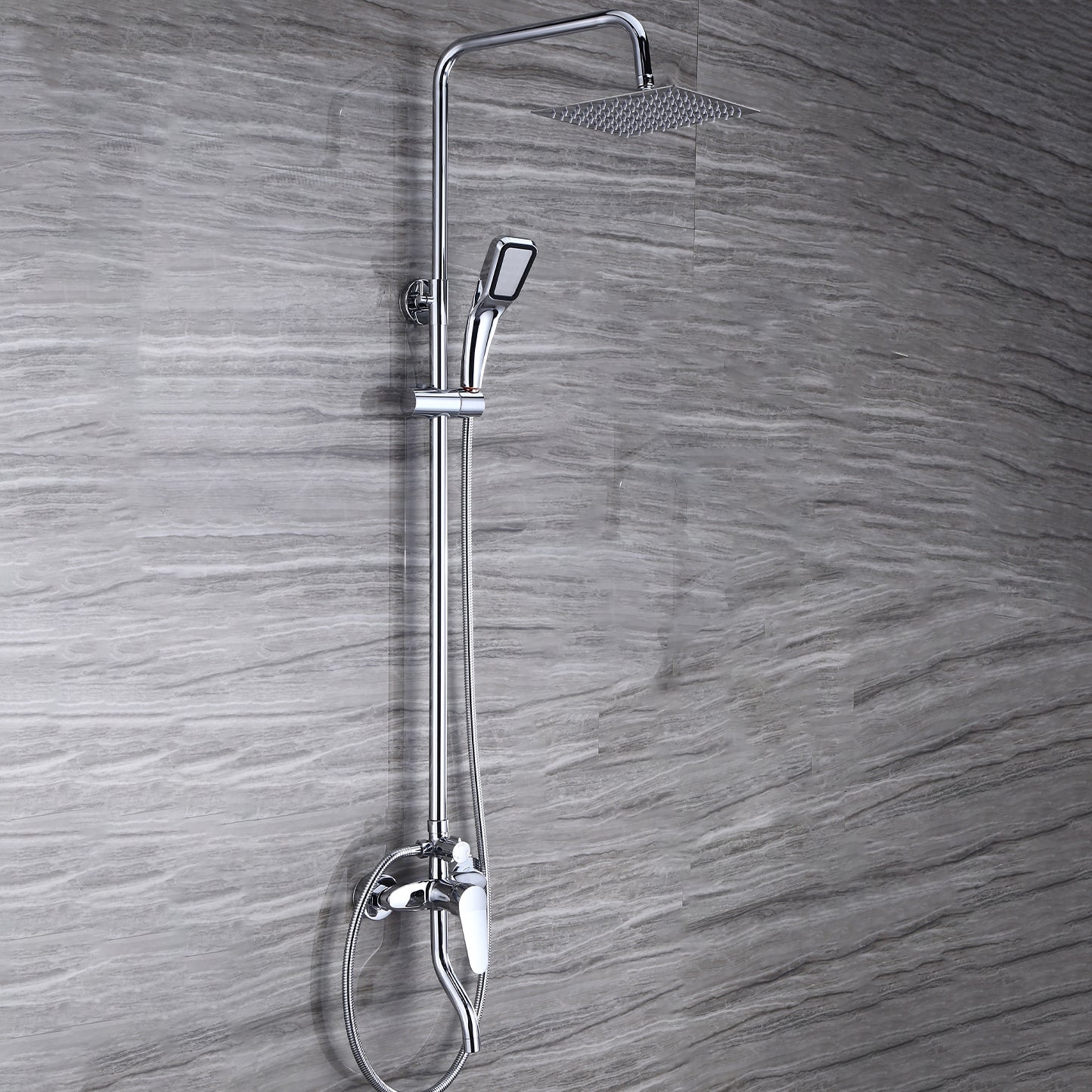 Modern Shower System Massage Jet Round Lever Handle Shower Trim