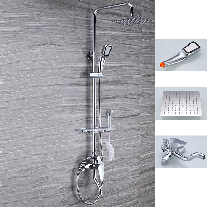 Modern Shower System Massage Jet Round Lever Handle Shower Trim