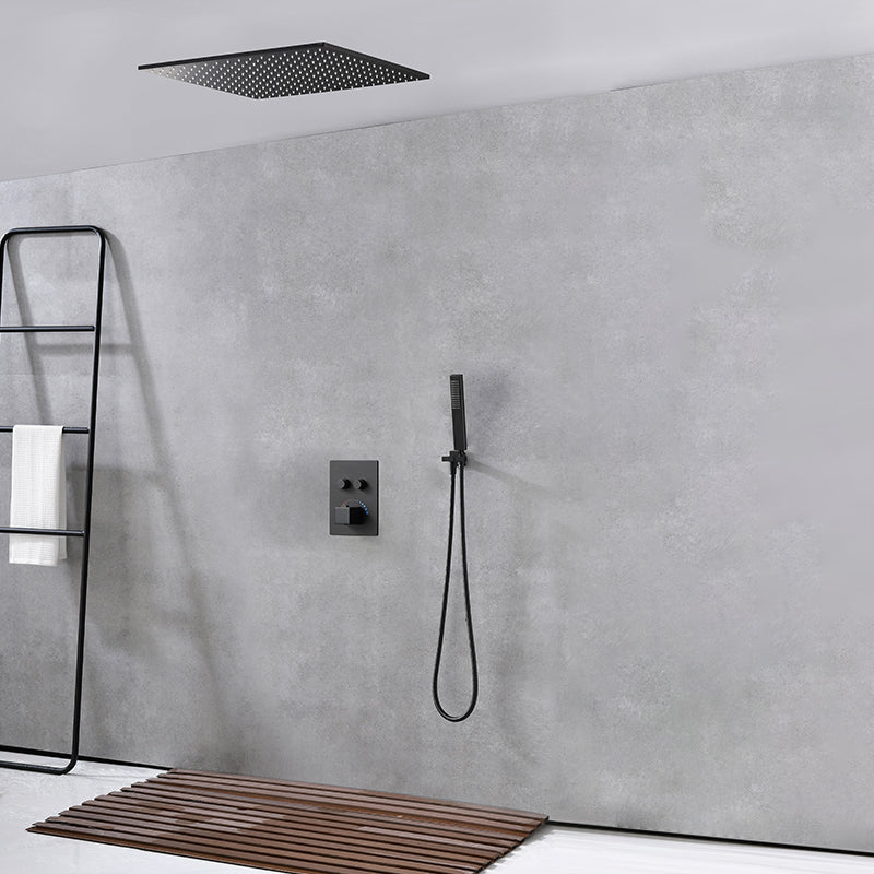 Modern Shower Combo Brass Slide Bar Included Ceiling Mounted Shower System