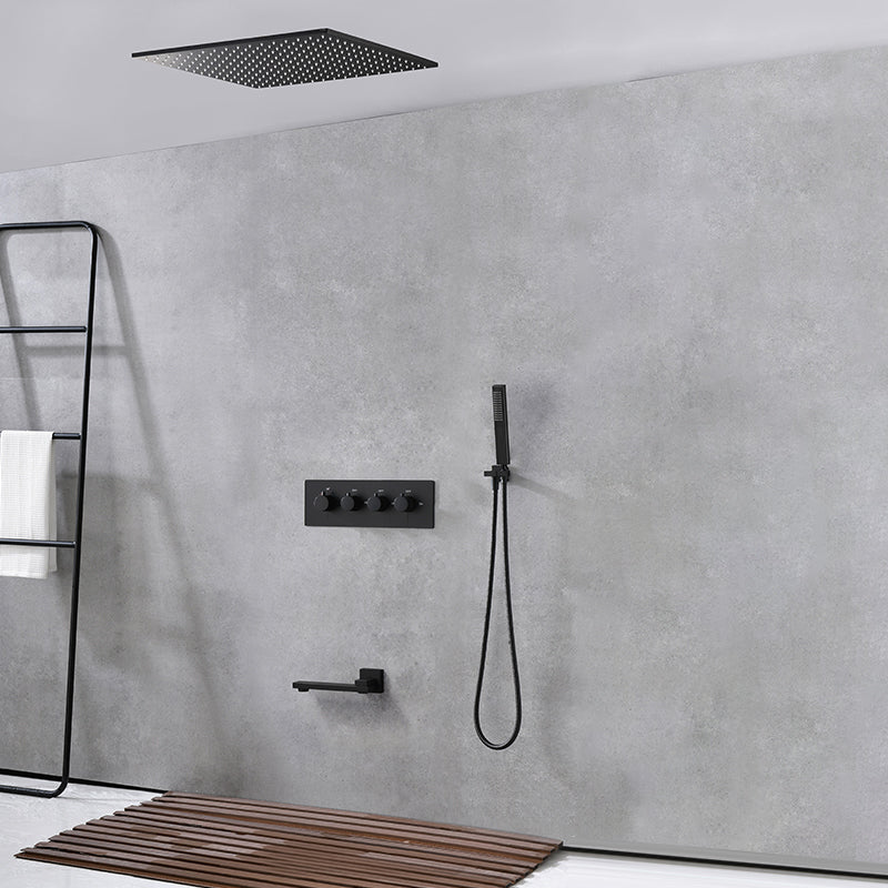 Modern Shower Combo Brass Slide Bar Included Ceiling Mounted Shower System