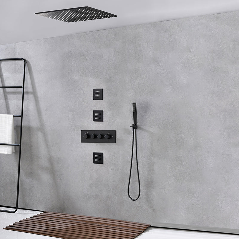 Modern Shower Combo Brass Slide Bar Included Ceiling Mounted Shower System