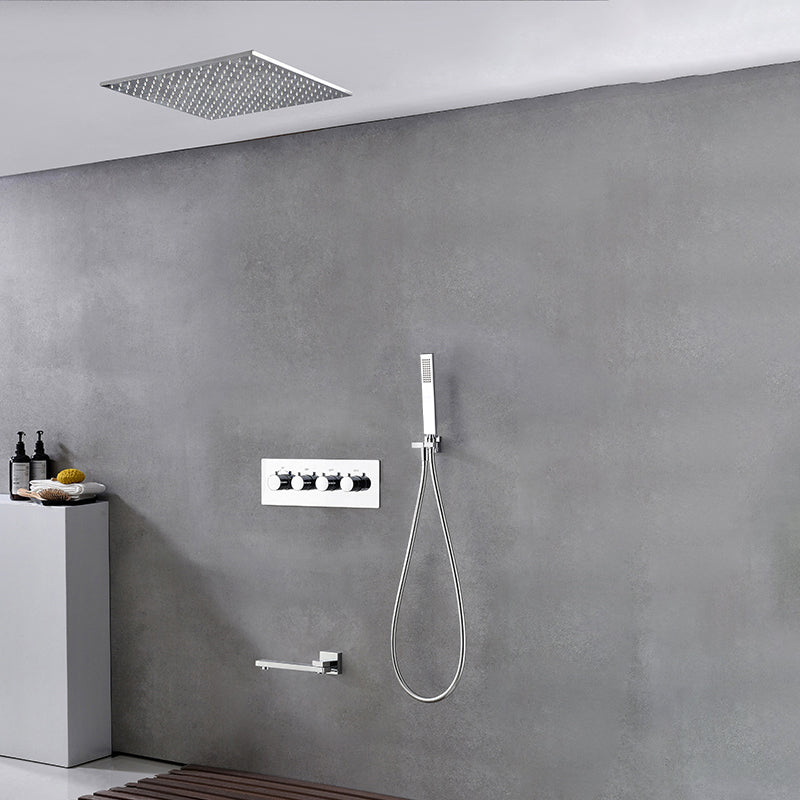 Modern Shower Combo Brass Slide Bar Included Ceiling Mounted Shower System