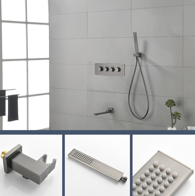 Modern Shower Combo Brass Slide Bar Included Ceiling Mounted Shower System