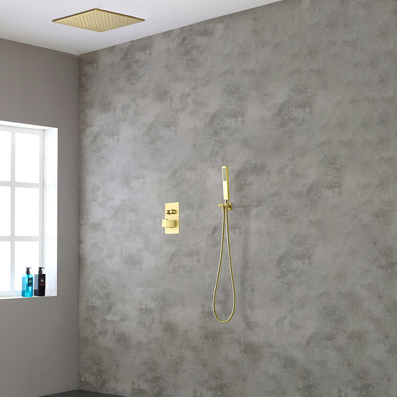 Modern Shower Combo Brass Slide Bar Included Ceiling Mounted Shower System