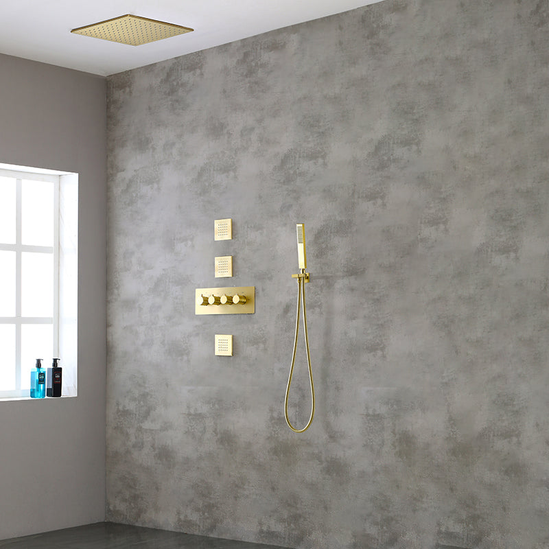 Modern Shower Combo Brass Slide Bar Included Ceiling Mounted Shower System