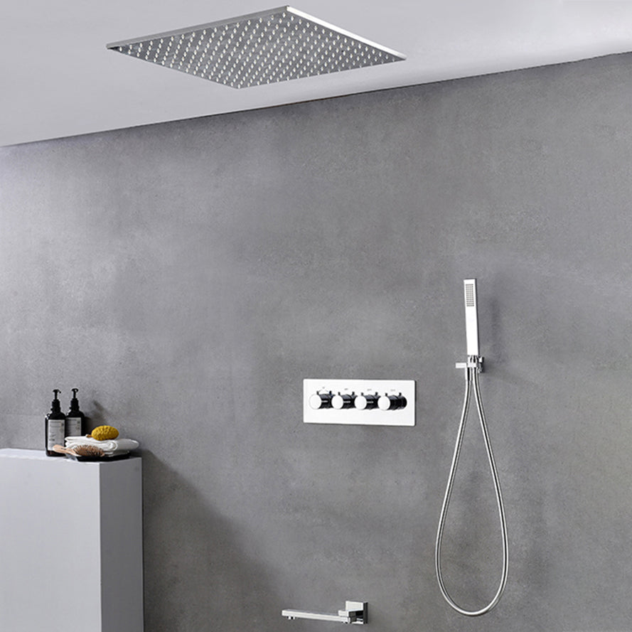 Modern Shower Combo Brass Slide Bar Included Ceiling Mounted Shower System