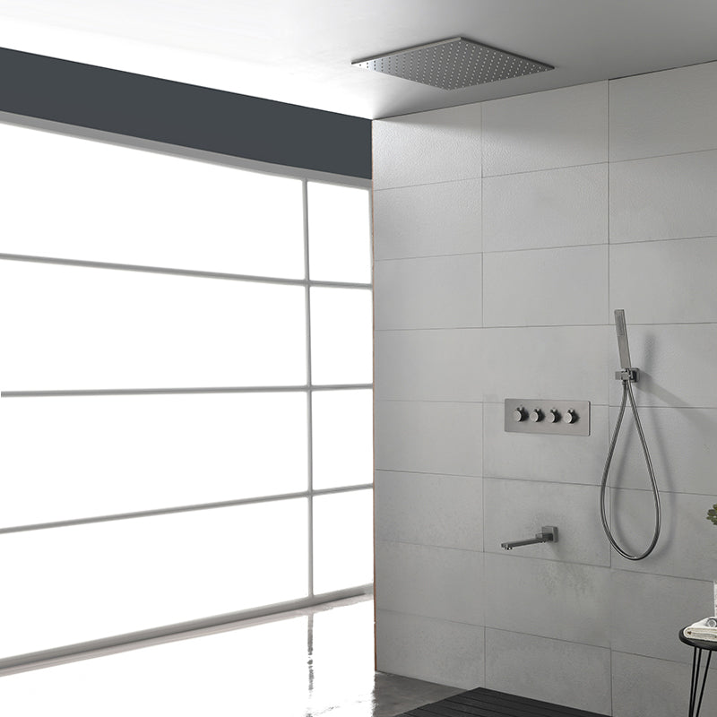 Modern Shower Combo Brass Slide Bar Included Ceiling Mounted Shower System