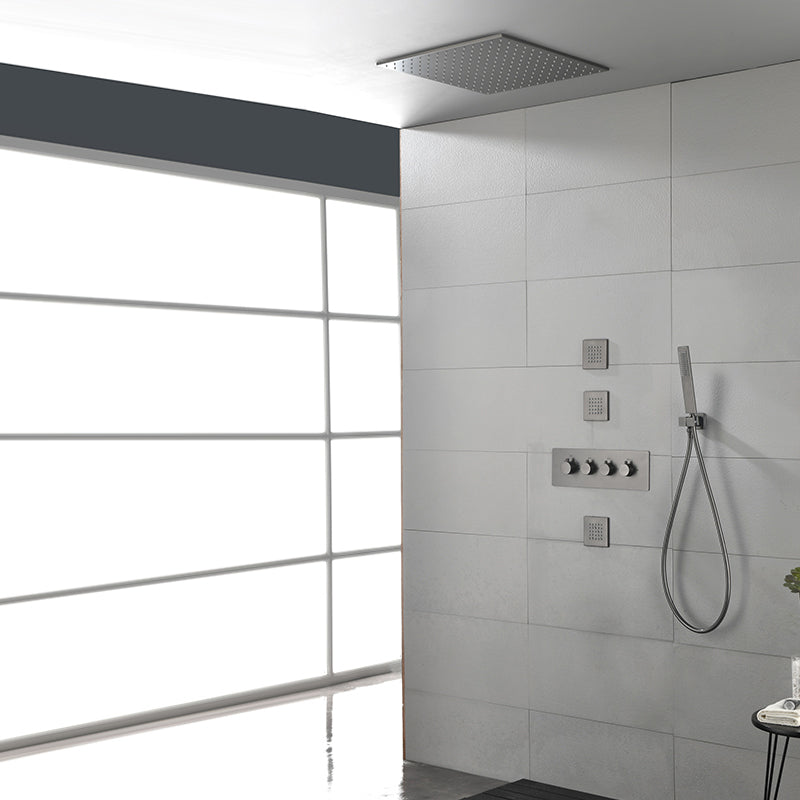 Modern Shower Combo Brass Slide Bar Included Ceiling Mounted Shower System