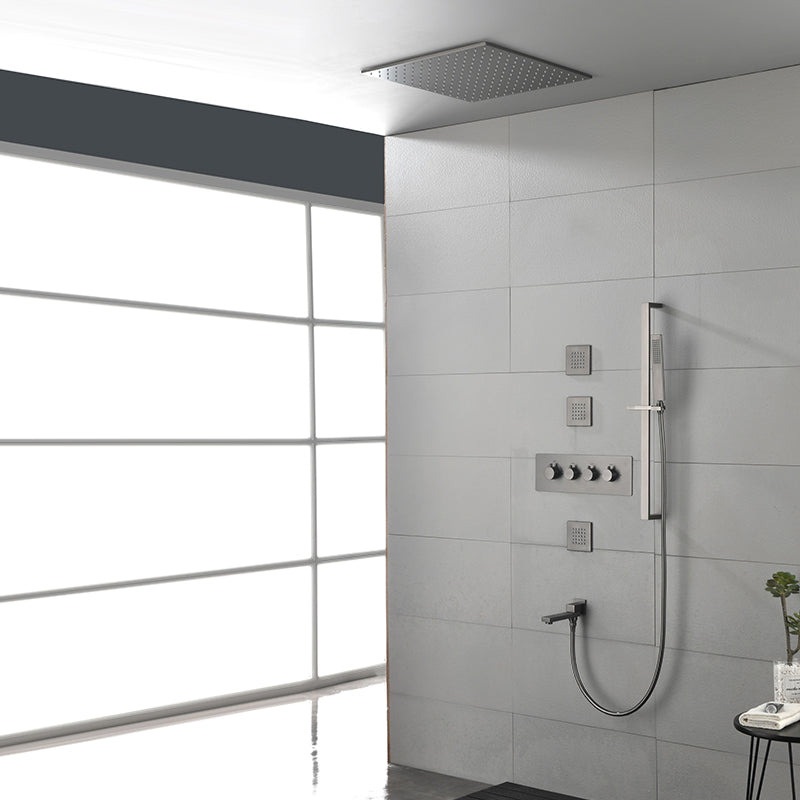 Modern Shower Combo Brass Slide Bar Included Ceiling Mounted Shower System