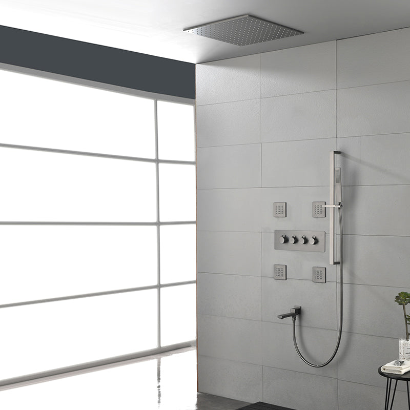 Modern Shower Combo Brass Slide Bar Included Ceiling Mounted Shower System