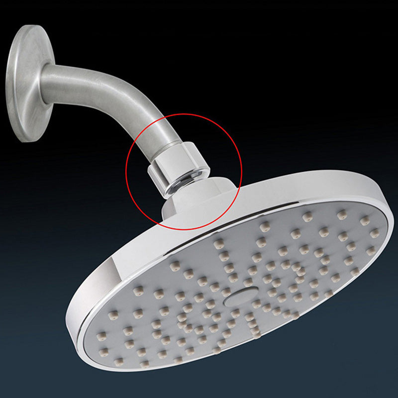 Round Fixed Shower Head Silver Single Spray Wall-Mount Shower Head