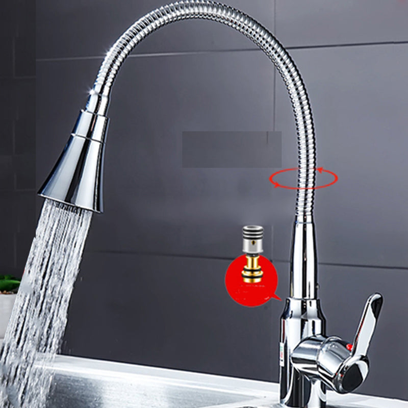 Contemporary Standard Kitchen Faucet Metal Kitchen Faucet with One Handle