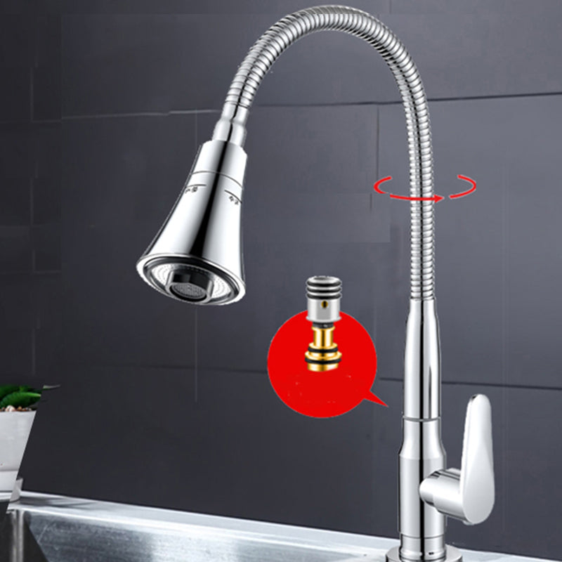 Contemporary Standard Kitchen Faucet Metal Kitchen Faucet with One Handle