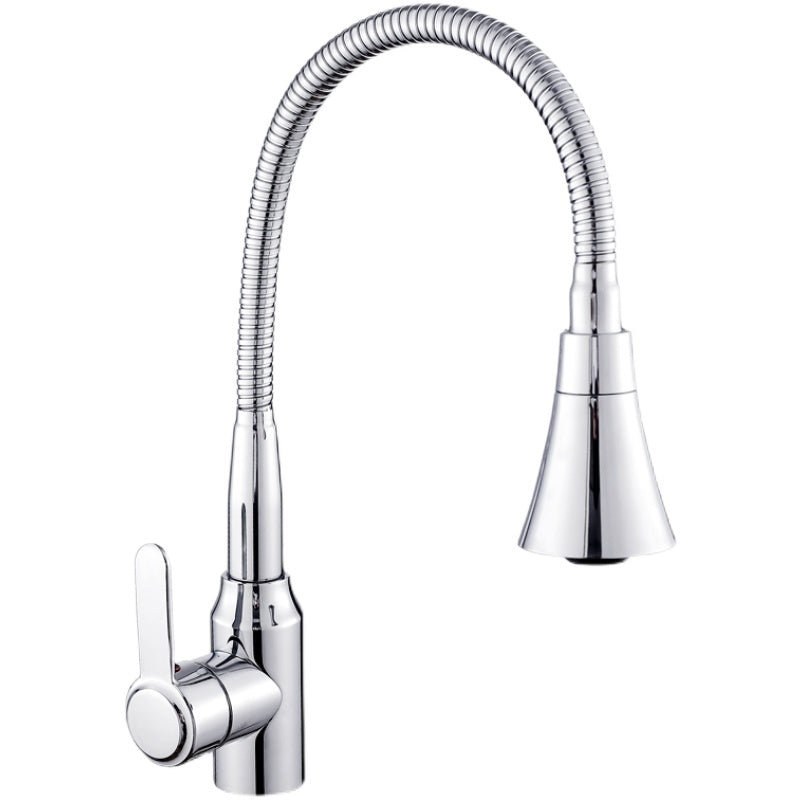 Contemporary Standard Kitchen Faucet Metal Kitchen Faucet with One Handle