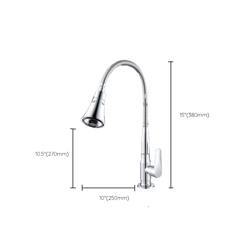 Contemporary Standard Kitchen Faucet Metal Kitchen Faucet with One Handle