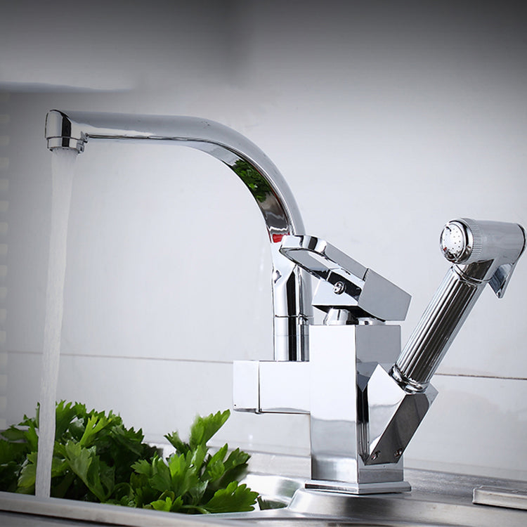 Metal Standard Kitchen Faucet Modern Style Kitchen Faucet with Pull out Sprayer