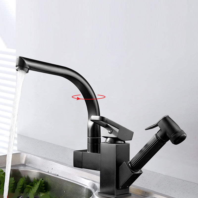 Metal Standard Kitchen Faucet Modern Style Kitchen Faucet with Pull out Sprayer