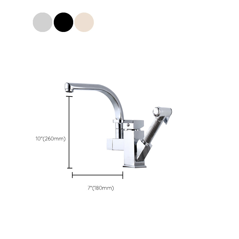 Metal Standard Kitchen Faucet Modern Style Kitchen Faucet with Pull out Sprayer