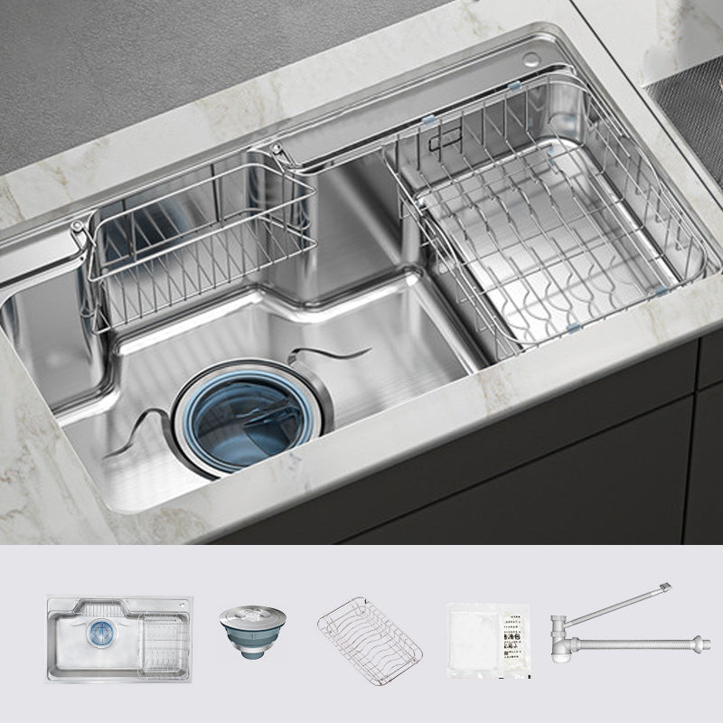 Modern Style Kitchen Sink Undermount Corrosion Resistant Kitchen Double Sink