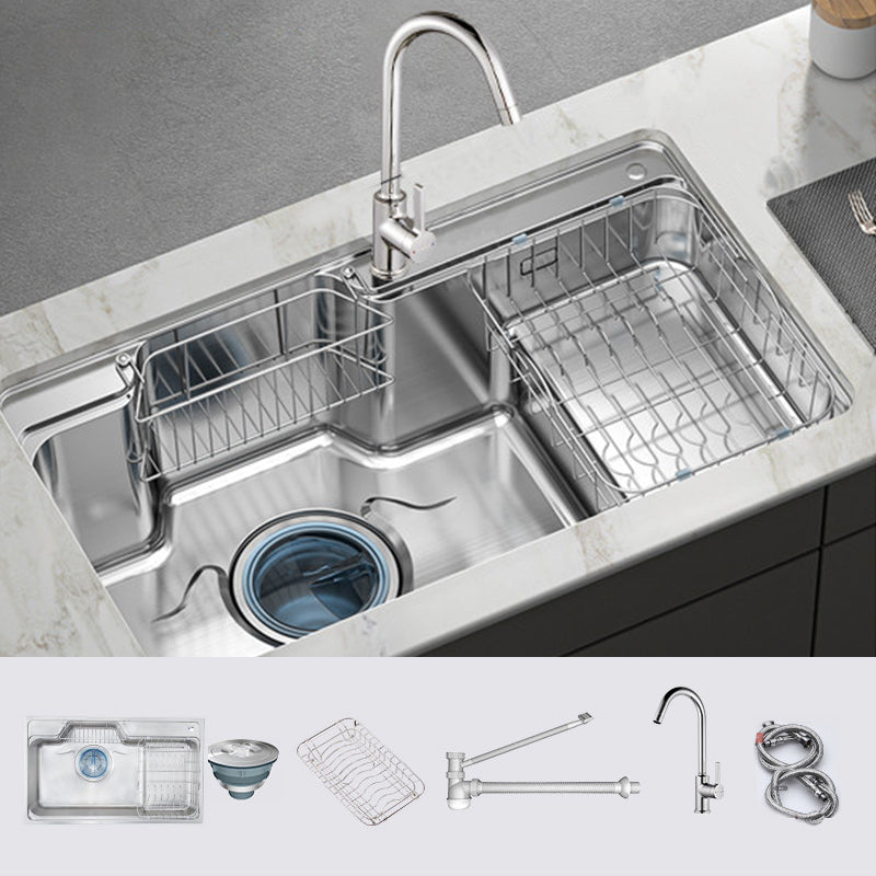 Modern Style Kitchen Sink Undermount Corrosion Resistant Kitchen Double Sink