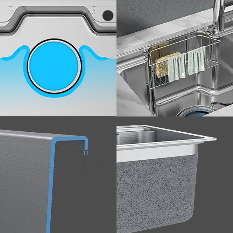 Modern Style Kitchen Sink Undermount Corrosion Resistant Kitchen Double Sink