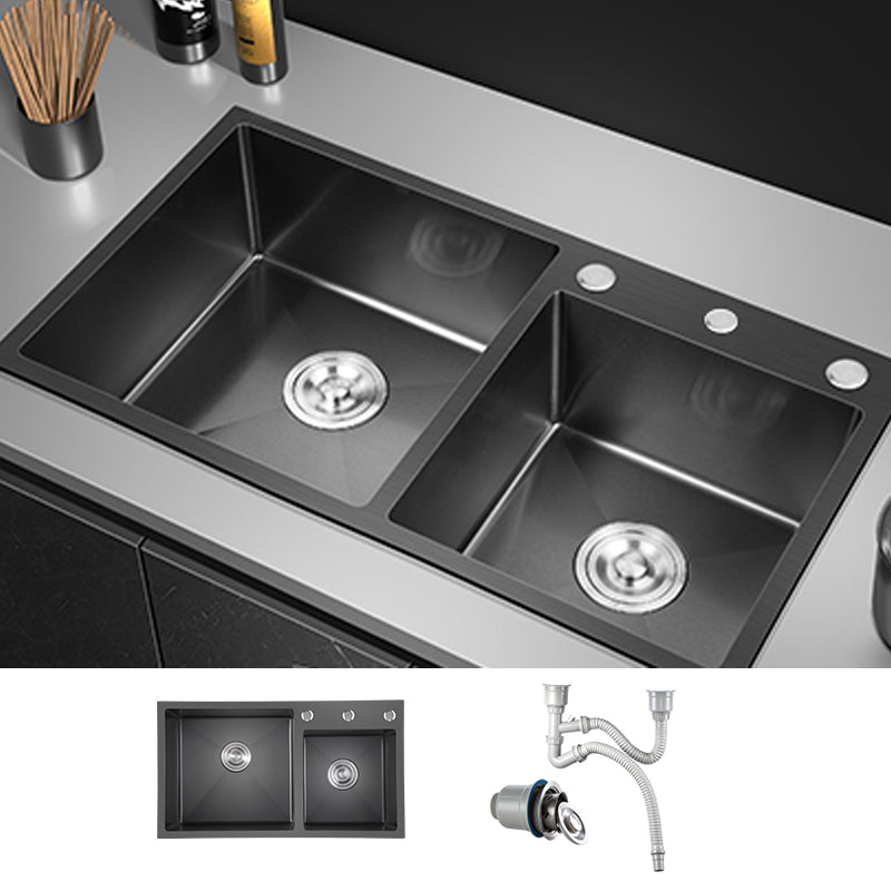 Modern Style Kitchen Sink Drop-In Corrosion Resistant Kitchen Double Sink