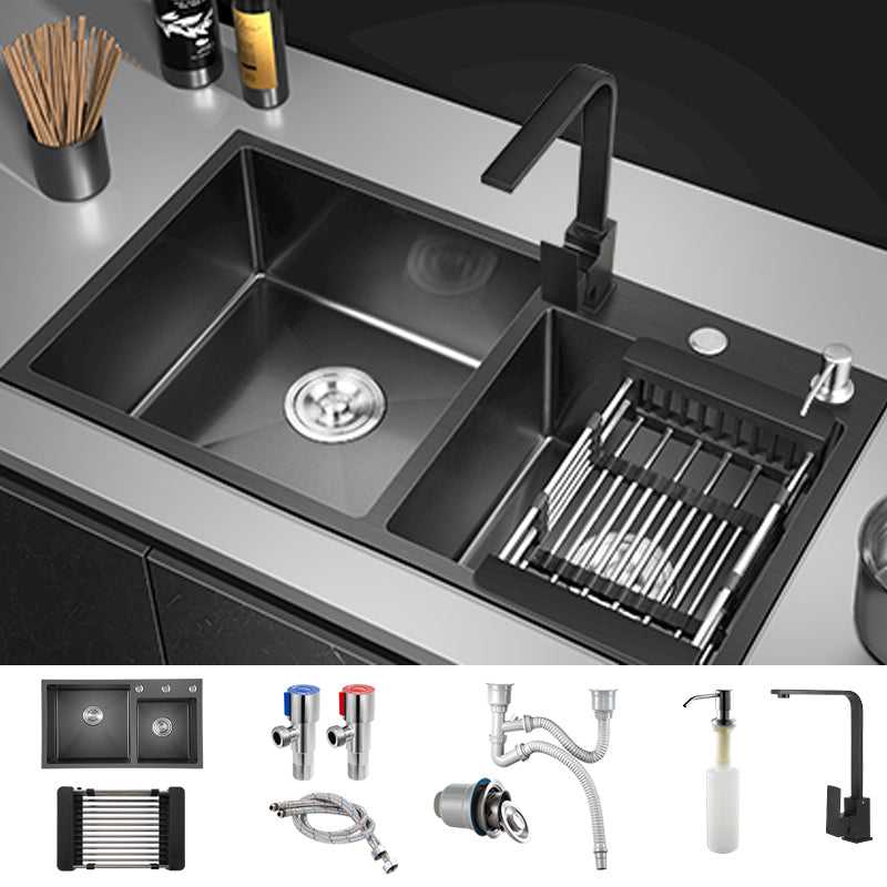 Modern Style Kitchen Sink Drop-In Corrosion Resistant Kitchen Double Sink