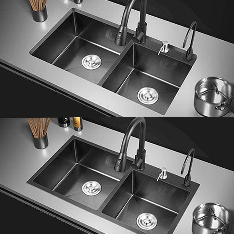 Modern Style Kitchen Sink Drop-In Corrosion Resistant Kitchen Double Sink